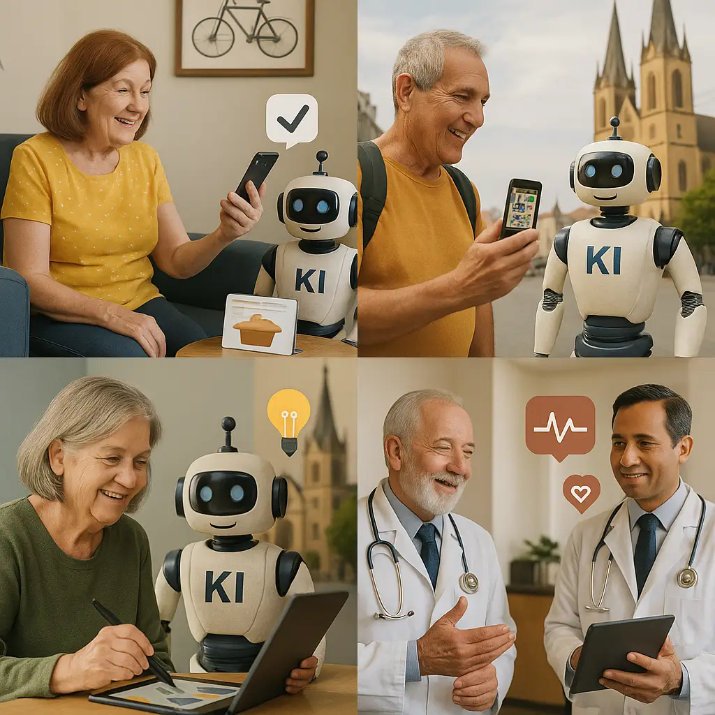 Verschiede Anwendungsmöglichkeiten von KI für Senior:innen im Alltag